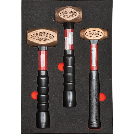 Brass Hammer Set With Foam (3 pc.)