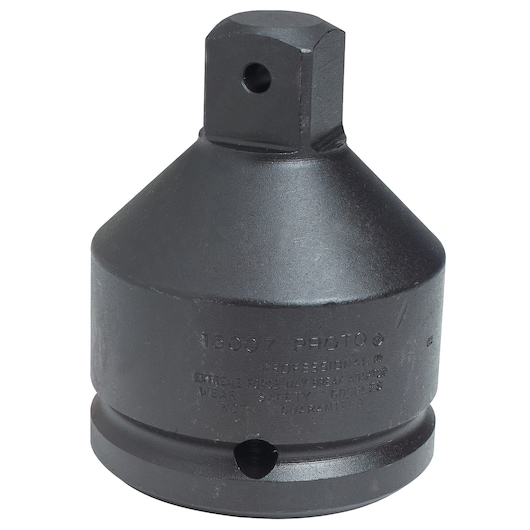 PROTO J15007 black impact socket adapter, cylindrical shape, photographed on white background.
