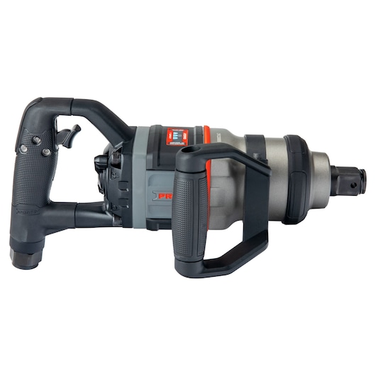 PROTO J199WD pneumatic impact wrench with dual handles, silver and black, side view on white background.