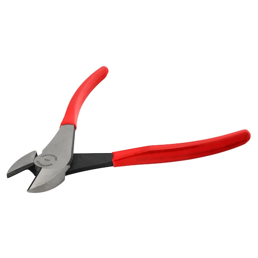 PROTO J209G diagonal cutting pliers with red handles, angled view on white background.