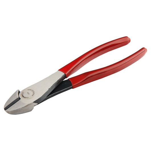 PROTO J210G diagonal cutting pliers with red handles, angled view on white background.
