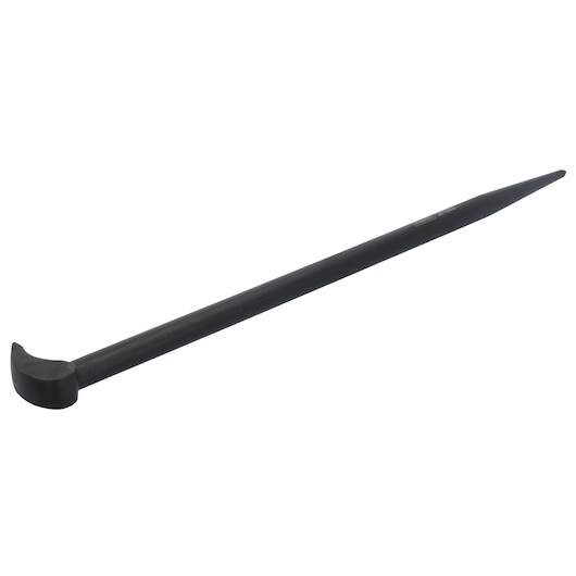 PROTO J2134A black steel aligning pry bar, angled head, side view on white background