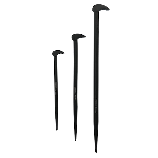 PROTO J2138A black steel aligning bars set, three sizes, photo on white background
