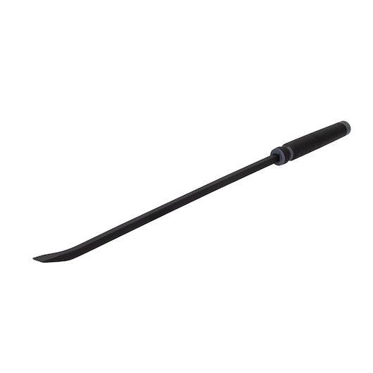 Photo of PROTO J2148 black pry bar with angled tip and textured handle, side view on white background.