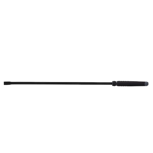 PROTO J2150 black pry bar with straight handle and chisel tip, side view on white background.