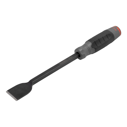 PROTO J2336D heavy-duty black and gray pry bar with flat blade and ergonomic handle, side angle on white.