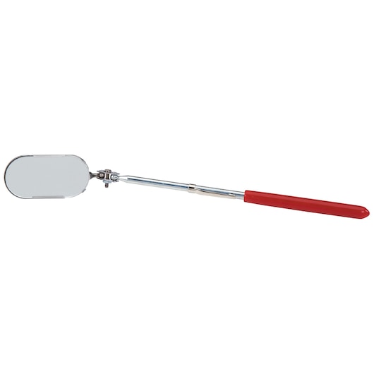 PROTO J2371 inspection mirror with telescoping metal shaft and red handle, product photography on white background.