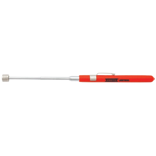 PROTO J2375XL telescoping magnetic pick-up tool with red handle, side view on white background.