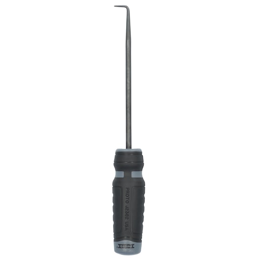 PROTO J2382 hook pick tool with black ergonomic handle, front view on white background.