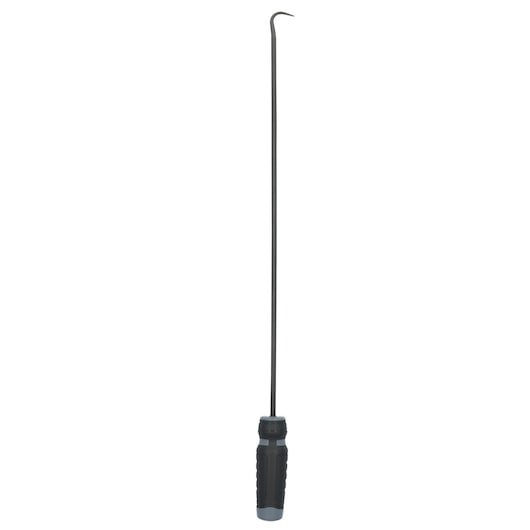 PROTO J2388 long black-handled hook tool, straight shaft with curved end, shown on white background, front angle.