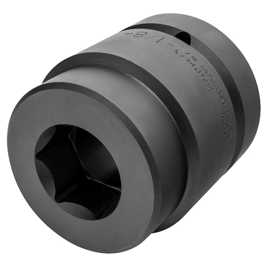 PROTO J25034 black industrial impact socket, cylindrical shape, side angle on white background