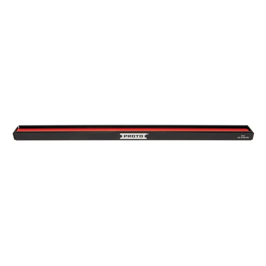 PROTO J2509R black and red socket rail, front angle on white background, tool organizer bar.