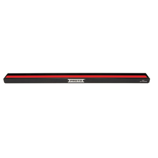 PROTO J2510R black and red tool organizer rail, photographed from the front on white background.