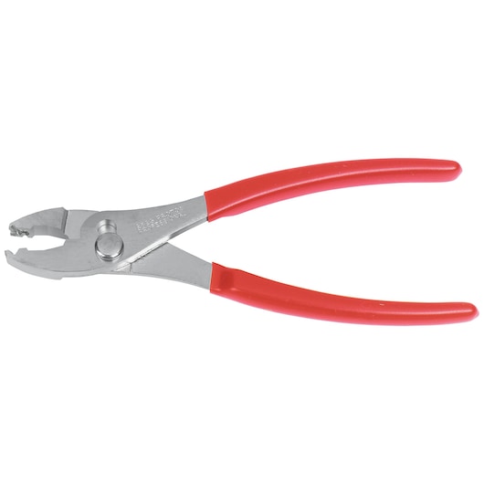 Photo of PROTO J252G pliers with red handles, angled on white background.