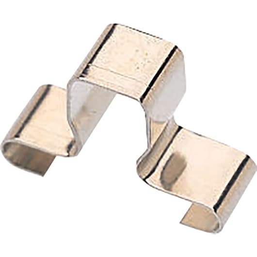 PROTO J2592 metal spring clip, silver finish, small parts accessory, angled view on white background.