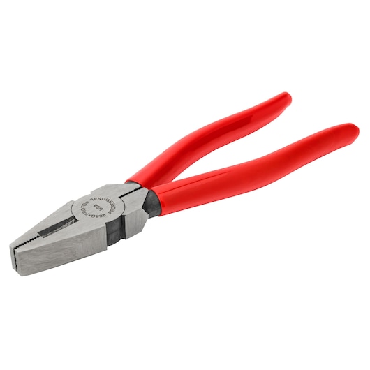 PROTO J268G linesman pliers with red handles, angled view on white background.