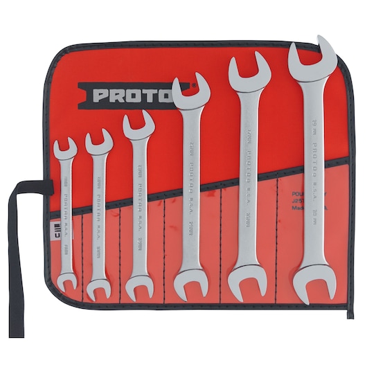 PROTO® Satin Metric Open-End Wrench Set (6 pc.)
