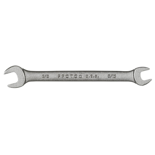 PROTO J3020B open-end wrench, dual head, silver finish, flat lay on white background, hand tool.