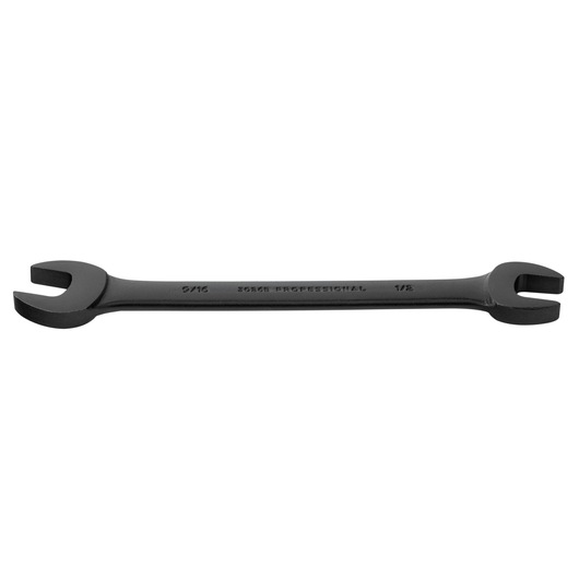 PROTO J3026B black double open-end wrench, photography, side angle on white background