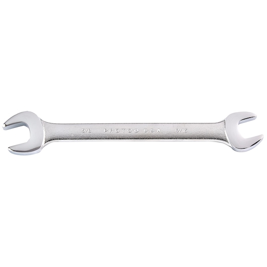 PROTO J3030 double open-end wrench, silver finish, front angle, photography on white background