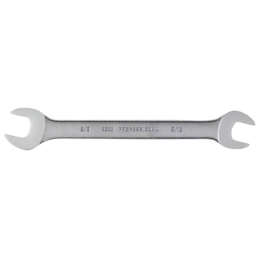 PROTO J3030 double open-end wrench, silver finish, photographed from top on white background.