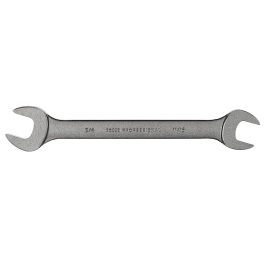 PROTO J3035B open-end wrench, dual head, matte steel finish, product photography, flat front angle.