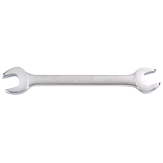 PROTO J3040 open-end wrench, chrome finish, dual-ended, shown on white background, hand tool category.