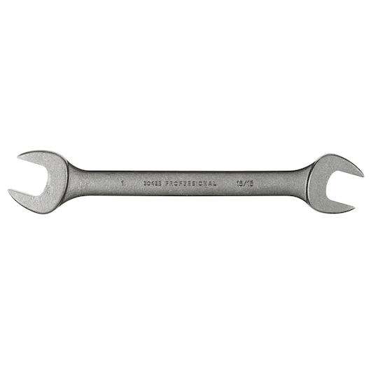PROTO J3045B open-end wrench, silver finish, two open jaws, top view on white background.