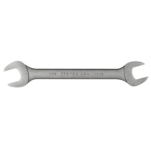 PROTO J3050B double open-end wrench, silver finish, photography, top view on white background.