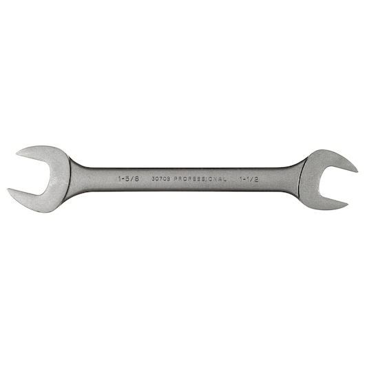 Photo of PROTO J3070B double open-end wrench in silver, top view on white background.