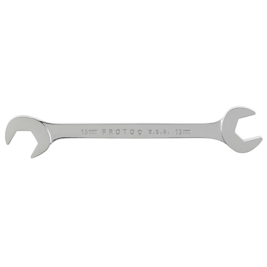 PROTO J3113M double open-end wrench, 13mm, silver chrome finish, side view on white background, hand tool.