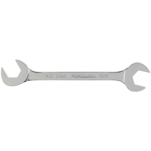 PROTO J3114M chrome double open-end wrench, 14mm size, standard view on white background.