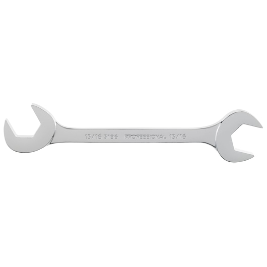 PROTO J3126 polished chrome open-end wrench, 13/16 inch, white background, side view.