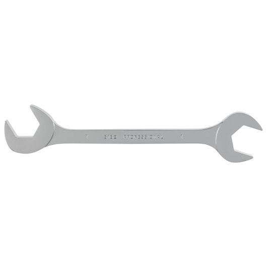 PROTO J3132 open-end wrench, silver finish, photography, side angle on white background.