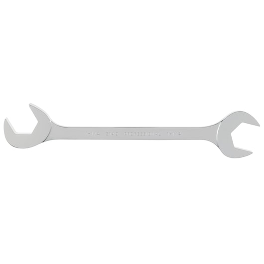 PROTO J3140 chrome open-end wrench, dual head, product shown flat on white background, tool photography.
