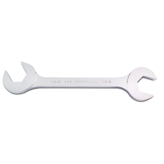 PROTO J3152 chrome double open end wrench, large size, flat angle on white background.