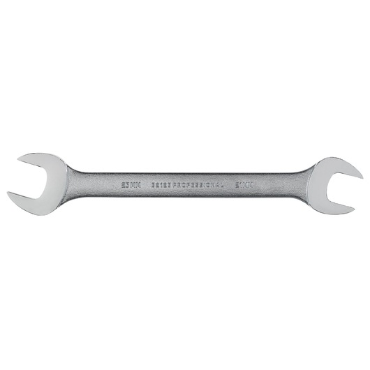 PROTO J32123 double open-end wrench, silver finish, tool category, front angle on white background.