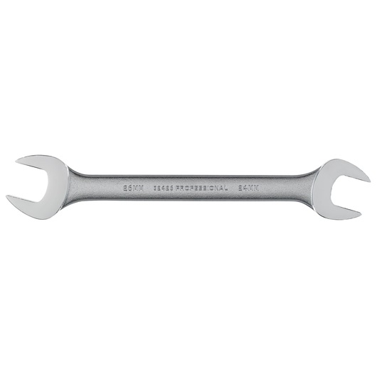 PROTO J32426 open-end wrench, silver finish, dual ends, straight handle, product on white background, side view.