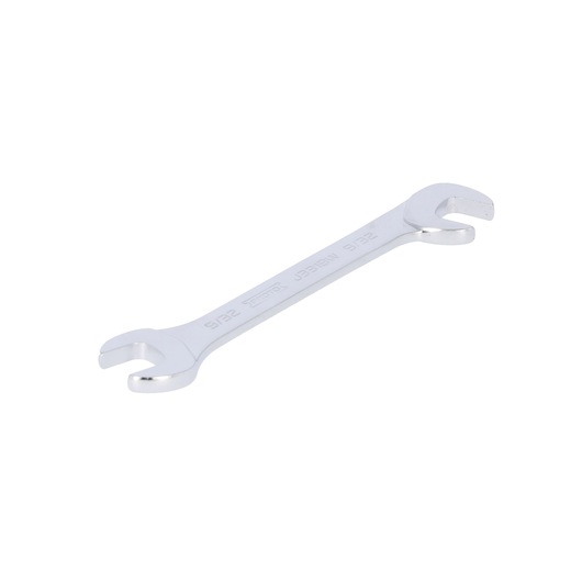 Photo of PROTO J3318W double open-end wrench, chrome finish, angled view on white background.