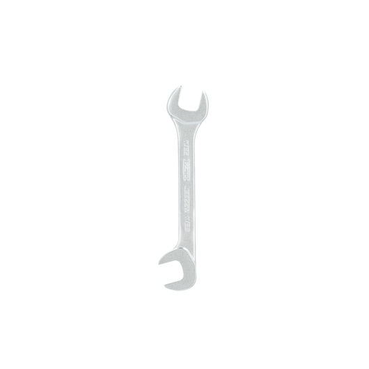 Photo of PROTO J3322W open-end wrench, silver finish, flat angle, hand tool on white background.
