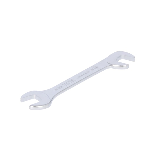 Photo of PROTO J3322W open-end wrench, silver finish, angled view on white background.