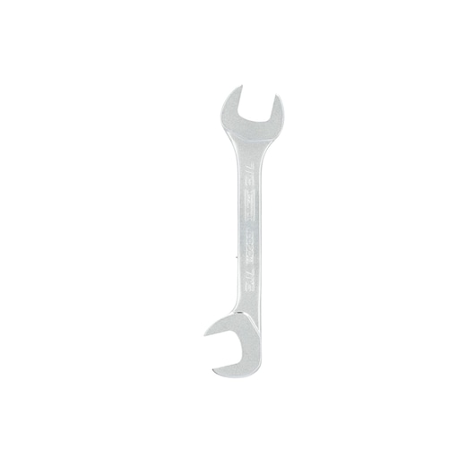 Photo of PROTO J3328W open-end wrench, silver, dual head, on white background, hand tool category.