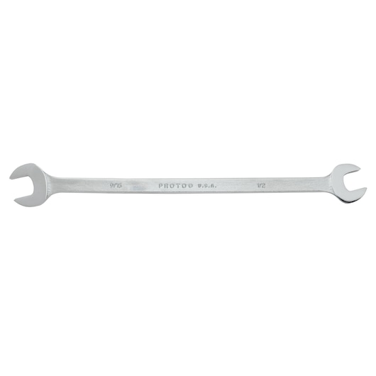 PROTO J3426 double open-end wrench, silver finish, photography on white background, front angle