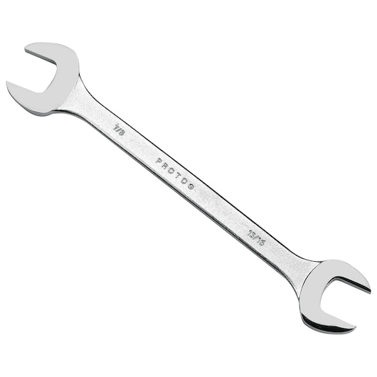 PROTO J3440 double open end wrench, silver metal finish, top angle on white background.