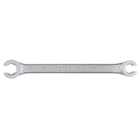 PROTO J3709M chrome double open-end flare nut wrench, straight-on angle, white background.