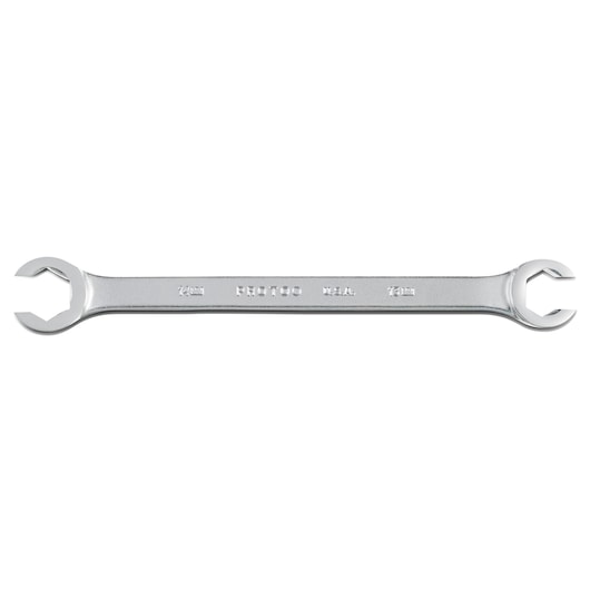 PROTO J3713M chrome open-end wrench with dual 12mm heads, product photography on white background.