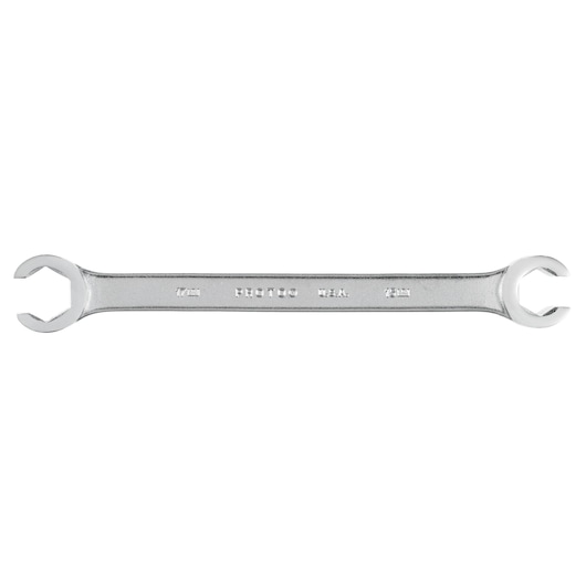 PROTO J3715M chrome open-end wrench with dual 7mm and 8mm heads, product photo on white background.