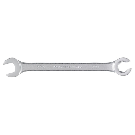 PROTO J3752 chrome finish double ended open-end wrench, front angle on white background.