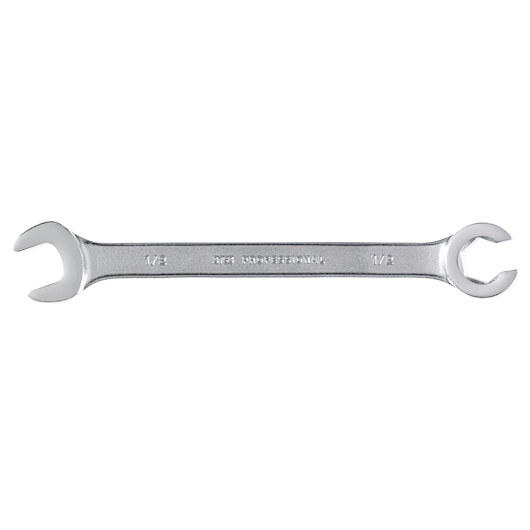 PROTO J3753 double open-end wrench, chrome finish, photographed from top on white background.