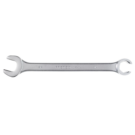 PROTO J3757 open-end chrome wrench, dual head, silver finish, top view, isolated on white background.